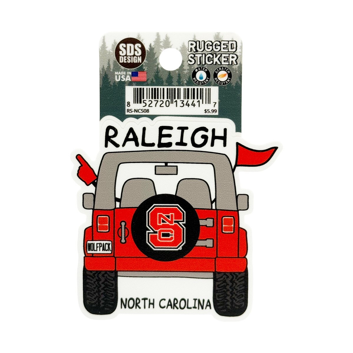 Rugged Sticker Cartoon Jeep